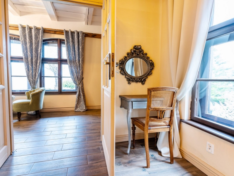 Sypialnia widok na salon Buczyniec